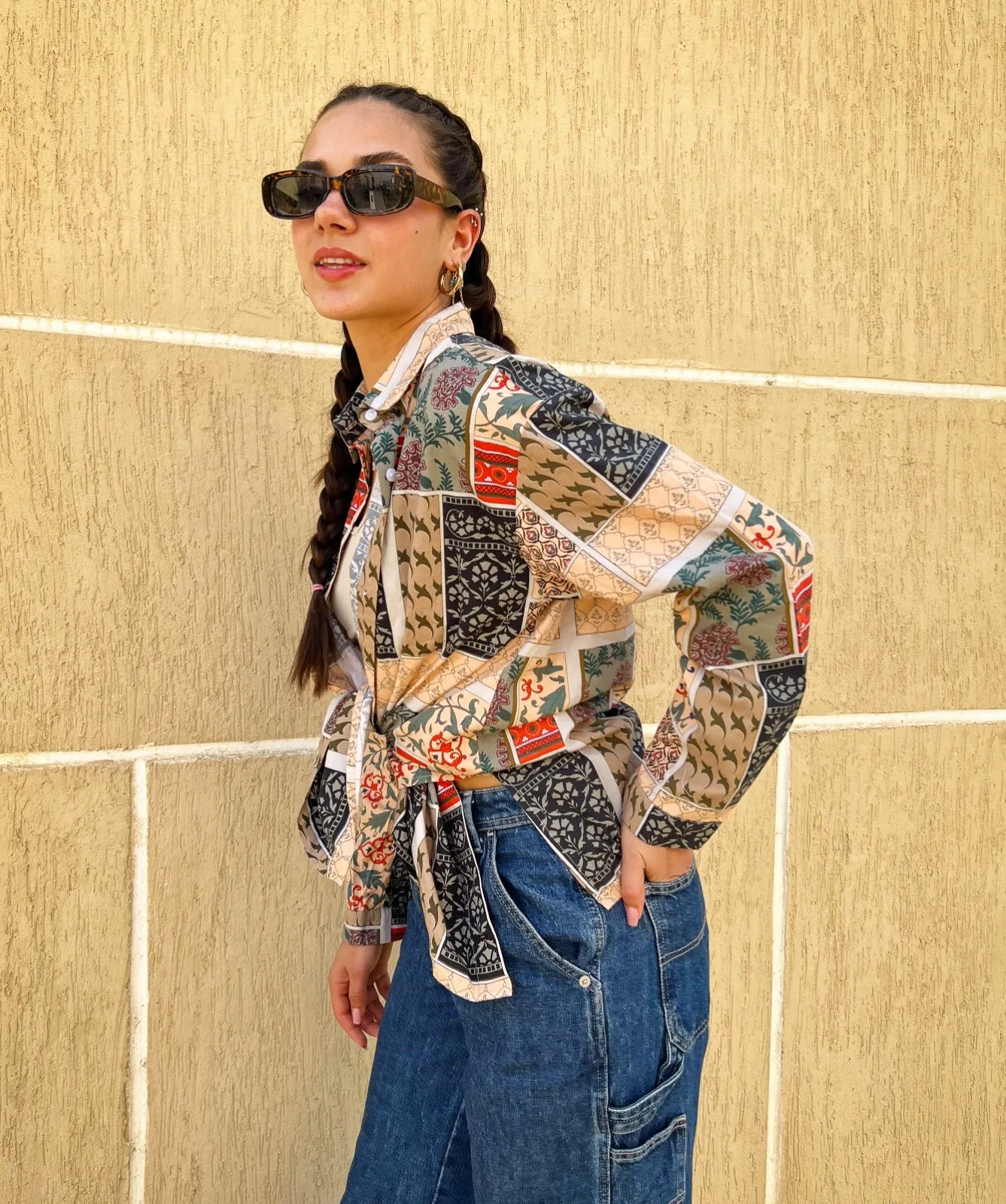 Indian Patchwork Shirt Off-White