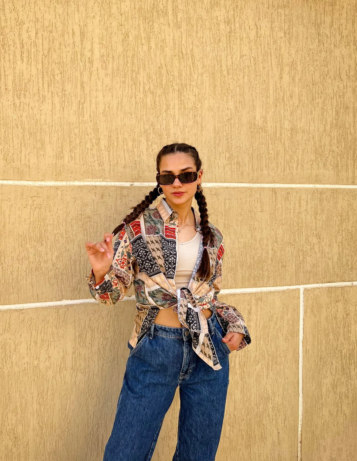 Indian Patchwork Shirt Off-White