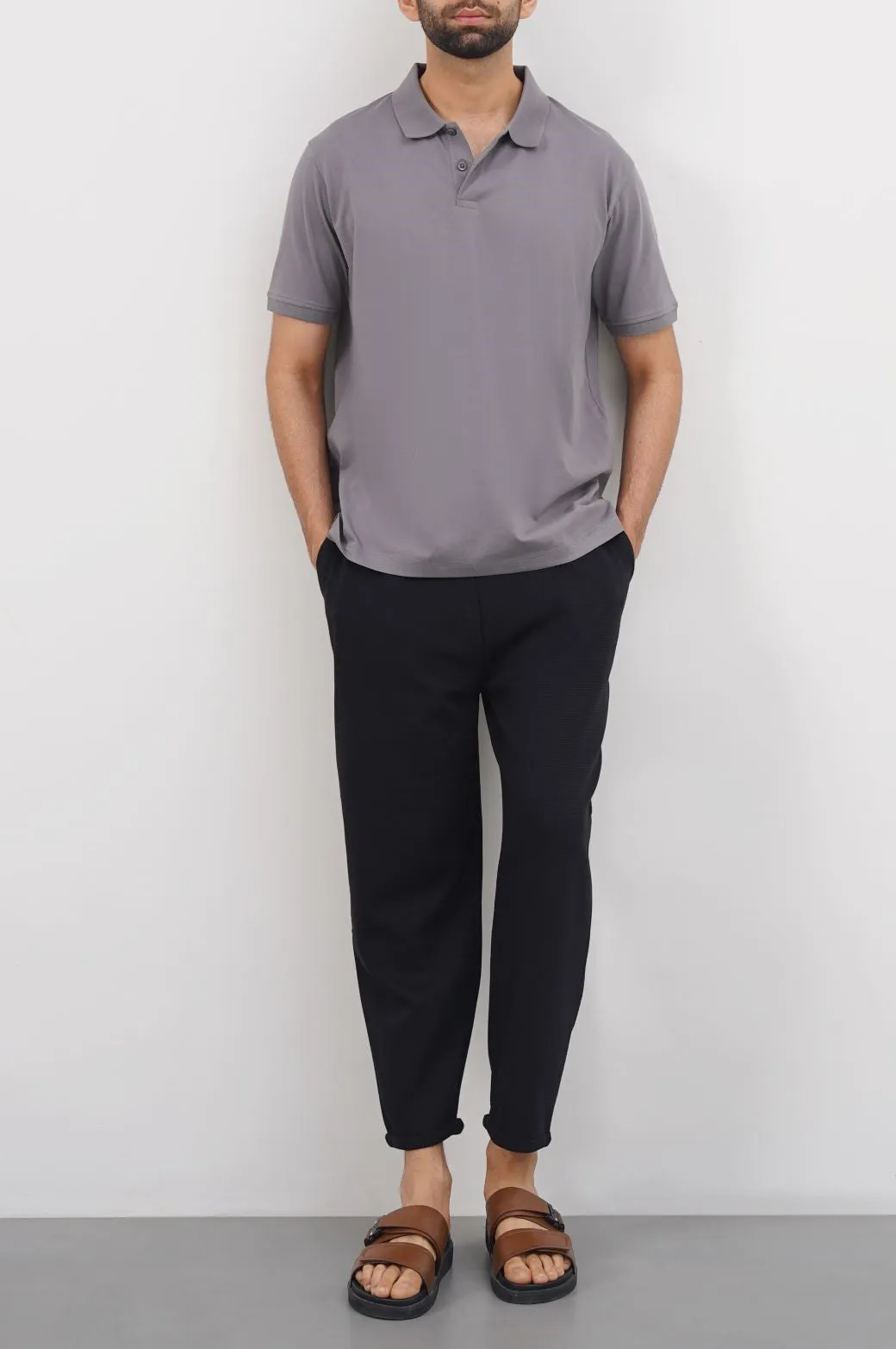 JACQUARD TURN-UP TROUSER