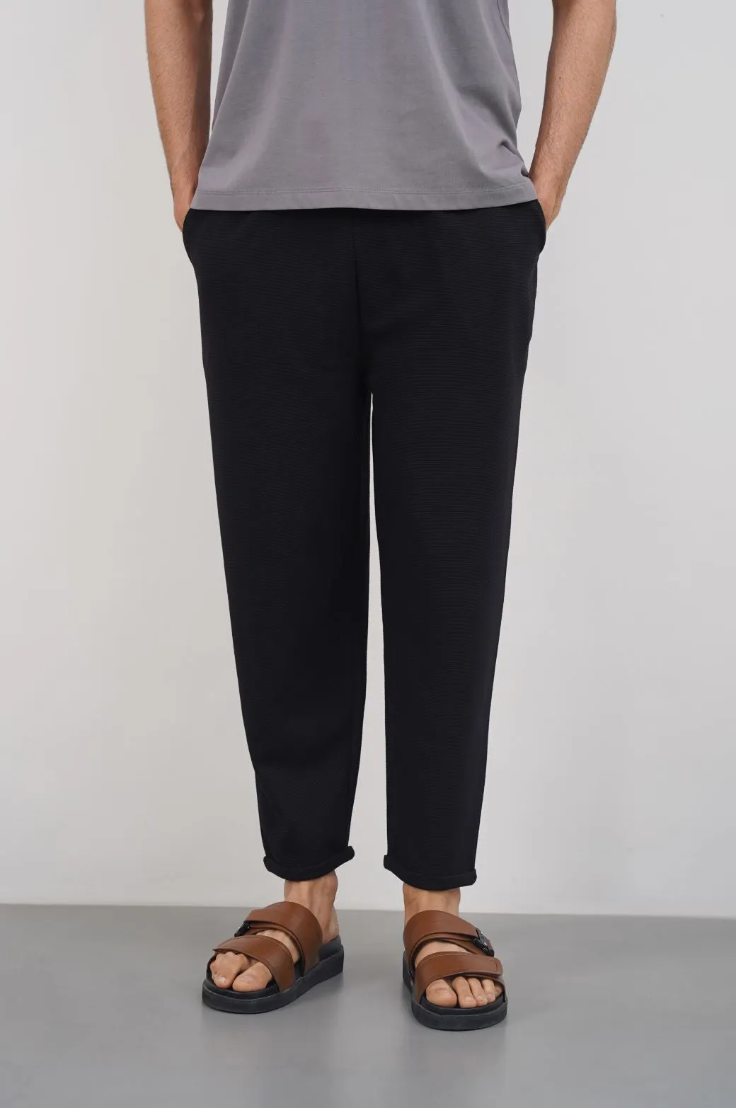 JACQUARD TURN-UP TROUSER