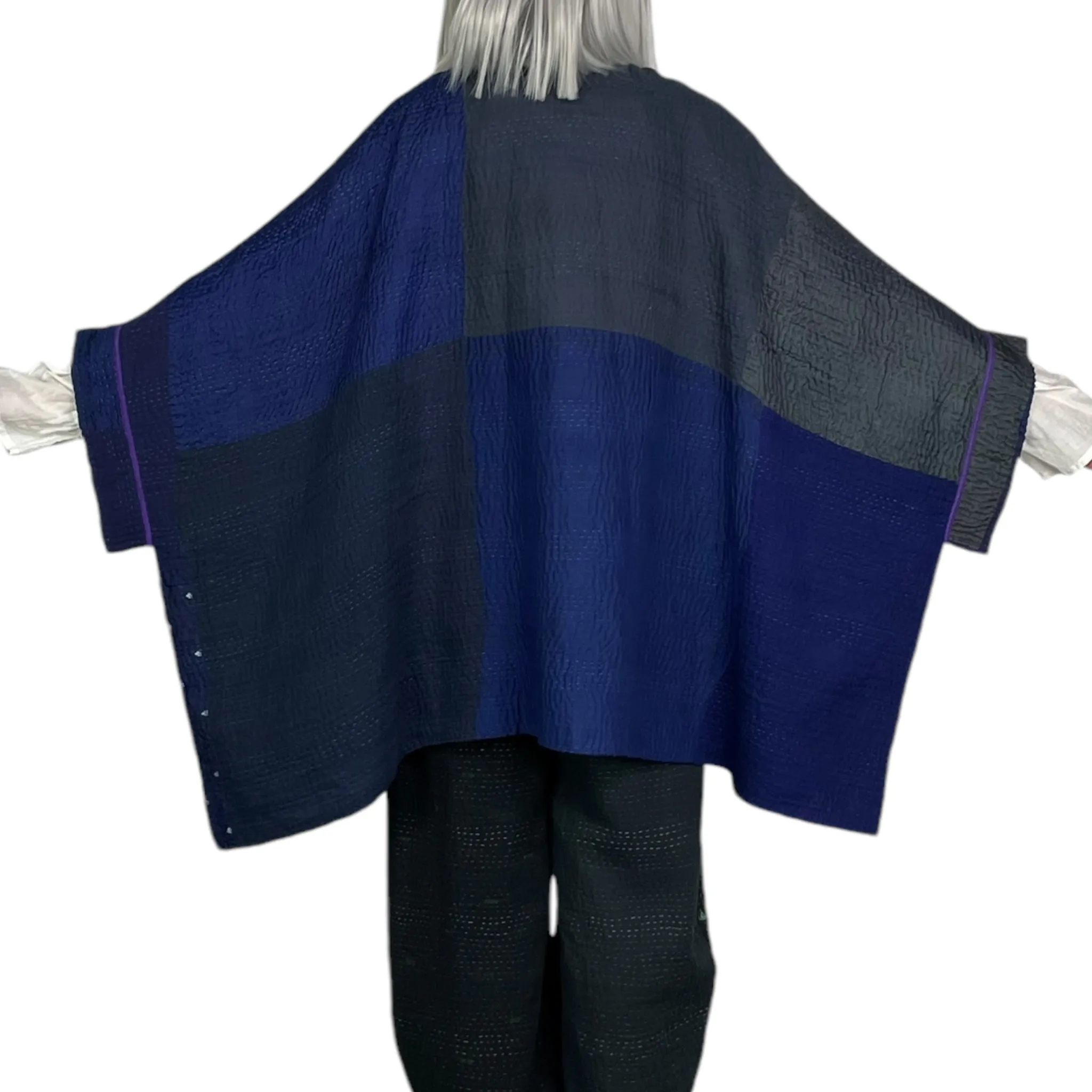 JAIPUR PATCH DOUBLE COLLAR PONCHO