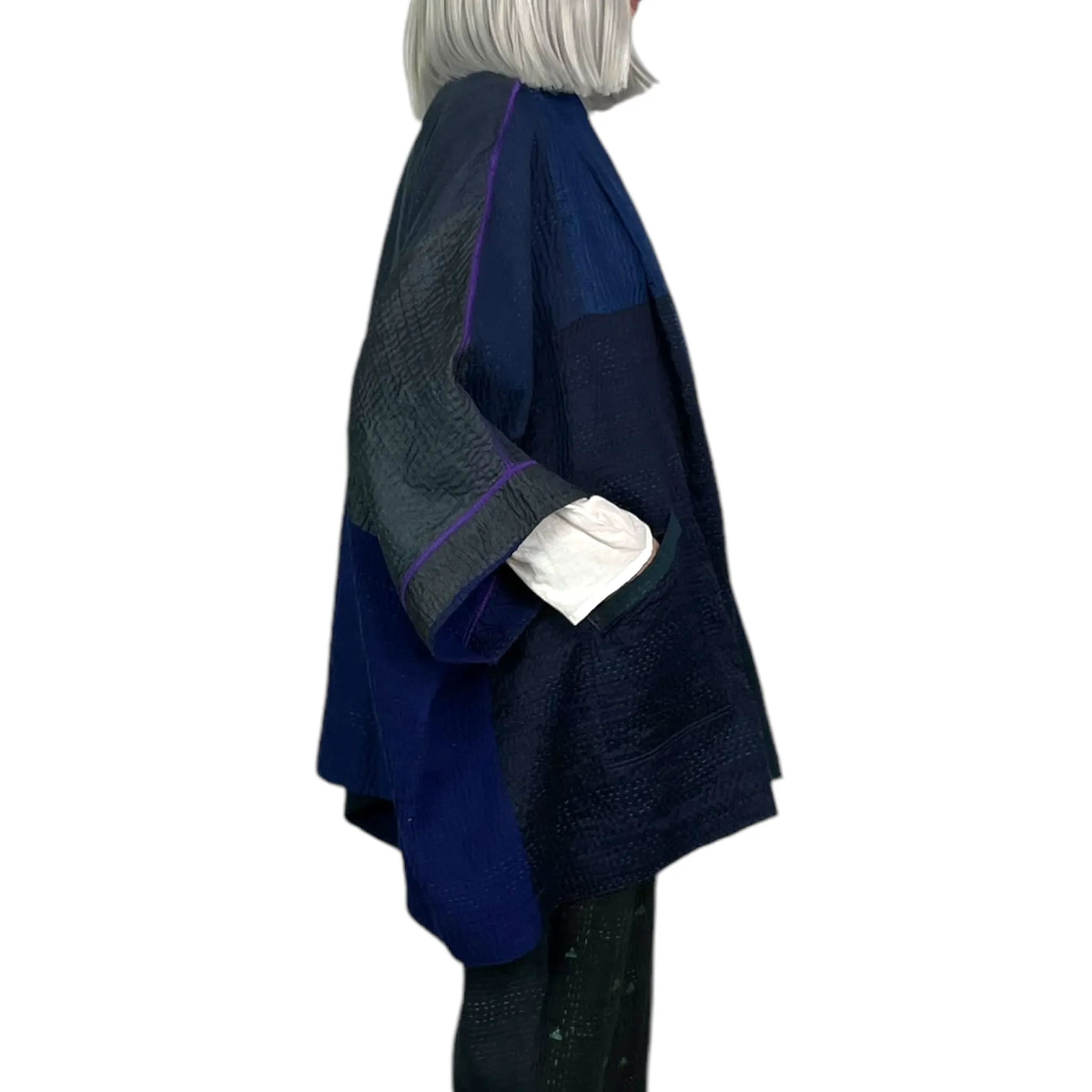 JAIPUR PATCH DOUBLE COLLAR PONCHO