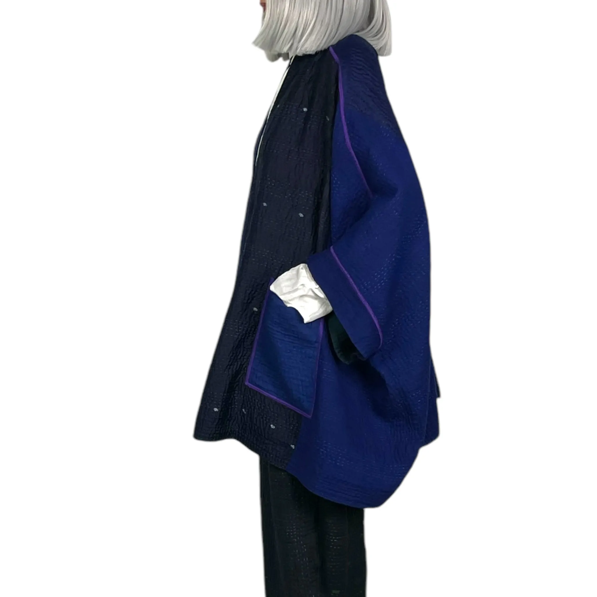 JAIPUR PATCH DOUBLE COLLAR PONCHO