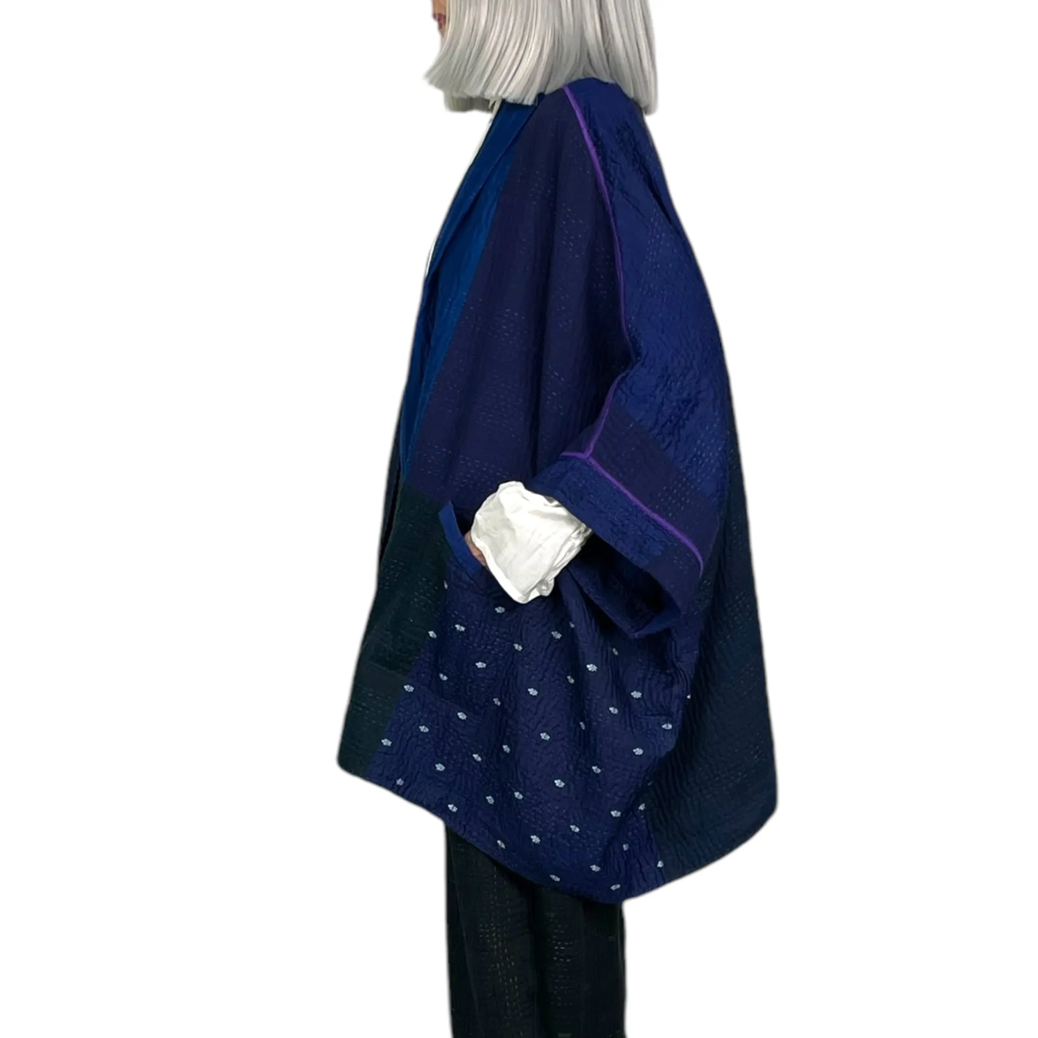 JAIPUR PATCH DOUBLE COLLAR PONCHO