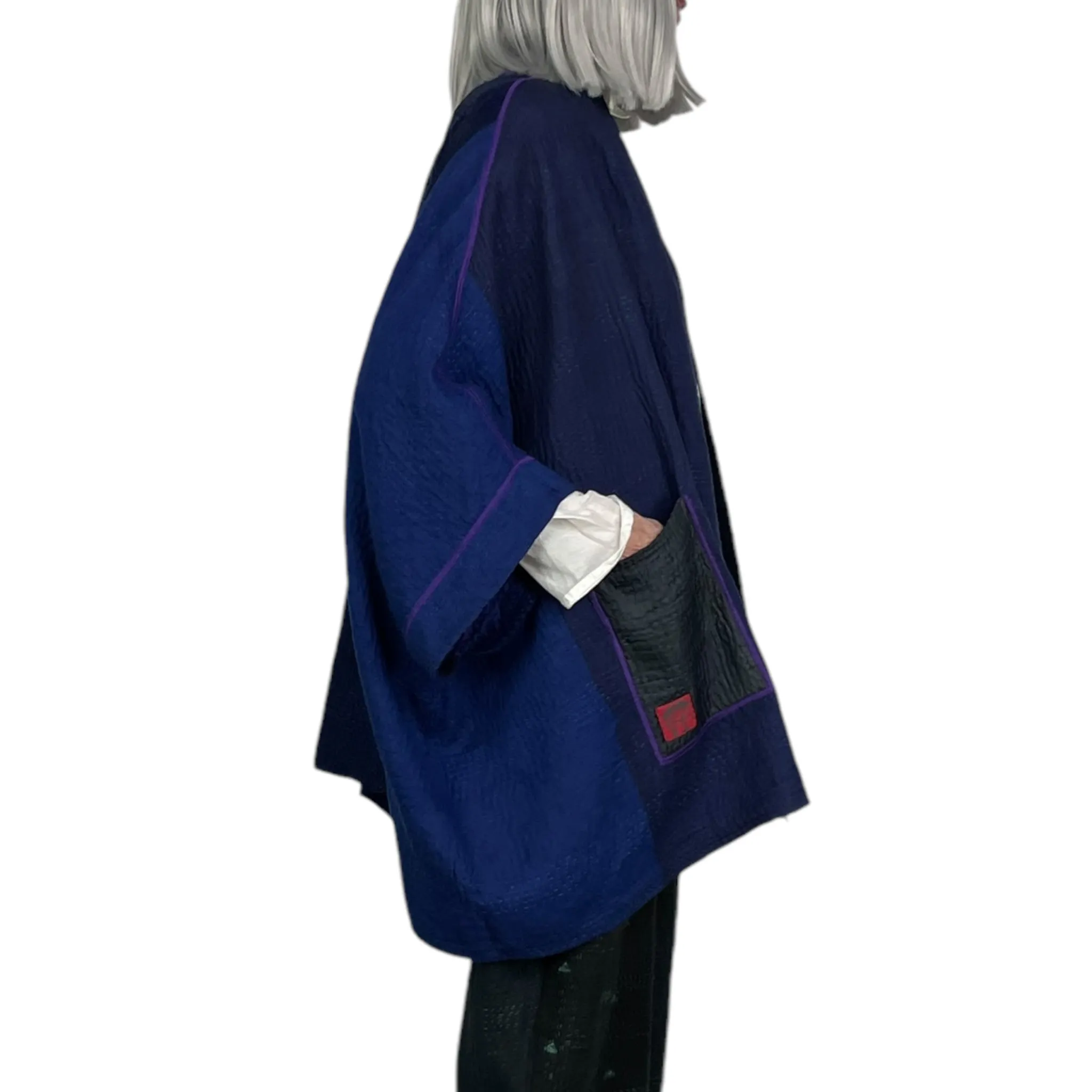 JAIPUR PATCH DOUBLE COLLAR PONCHO