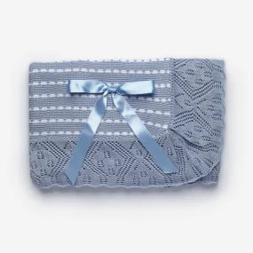 Juliana Blue & White Knitted Blanket