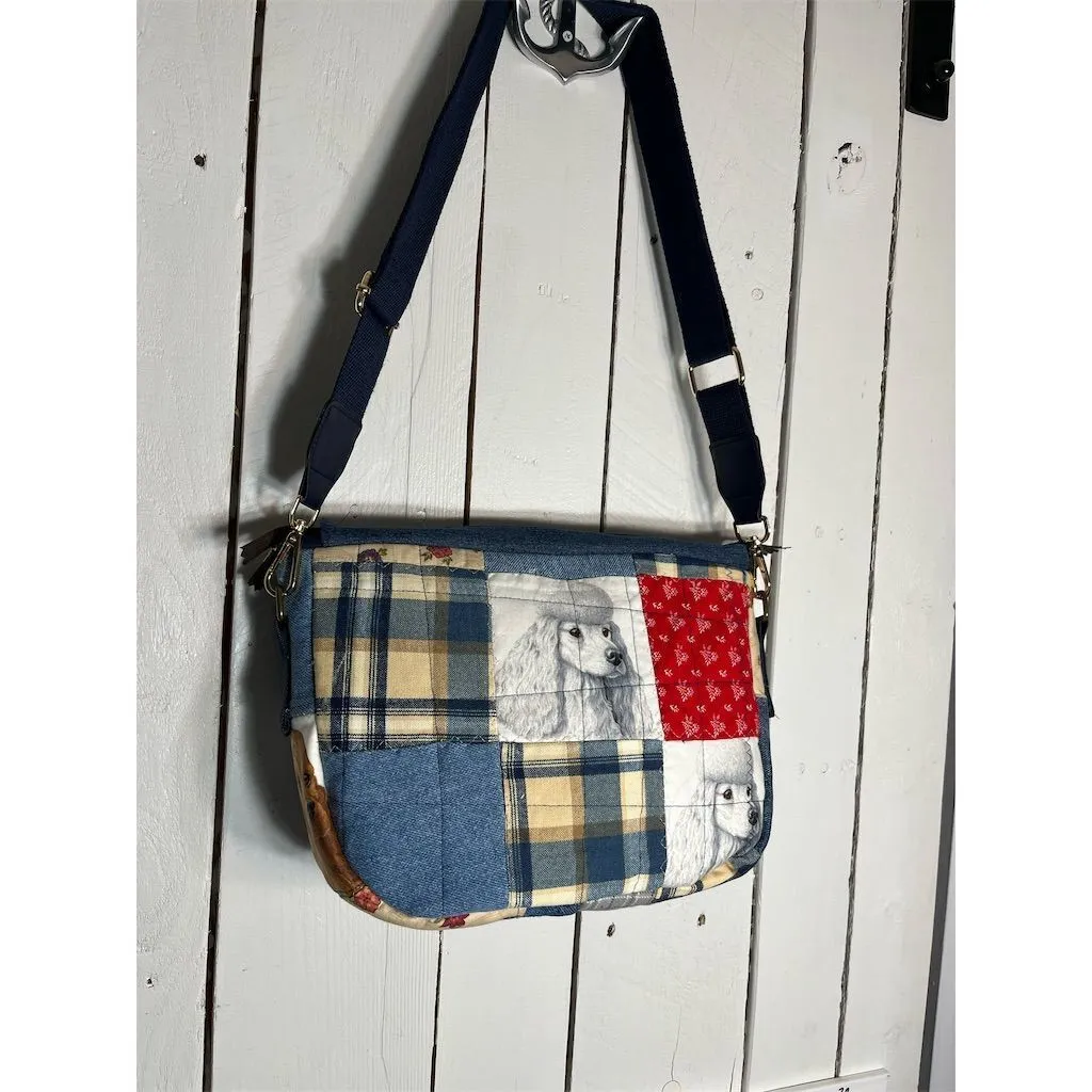 Lidia’s Bags Women's Multicolor Patchwork Dog Motif Shoulder Bag (B903)