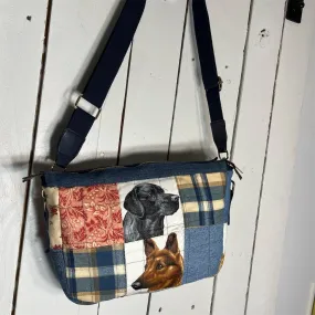 Lidia’s Bags Women's Multicolor Patchwork Dog Motif Shoulder Bag (B903)
