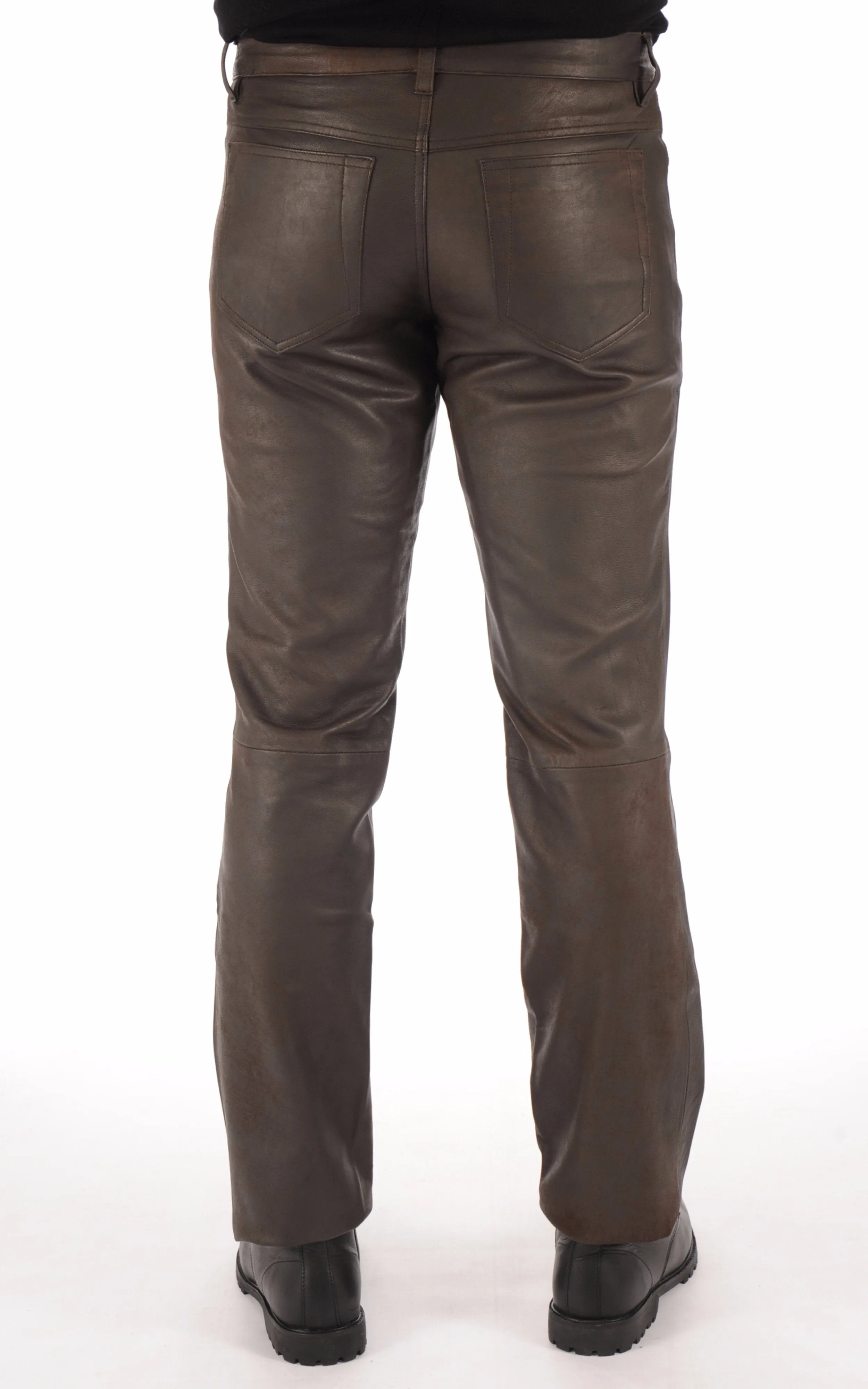 Maddox Mens Leather Pants | Chocolate