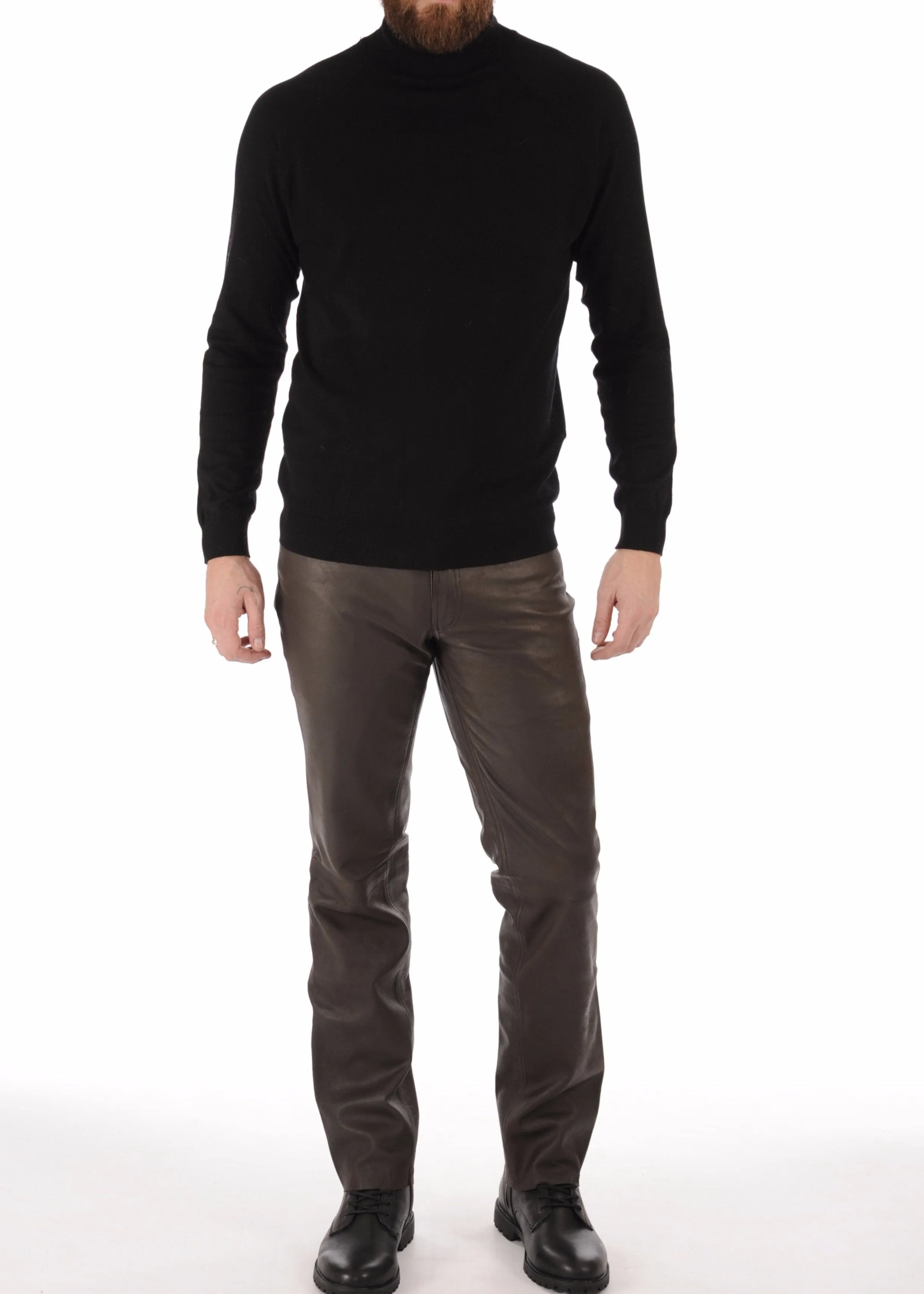 Maddox Mens Leather Pants | Chocolate