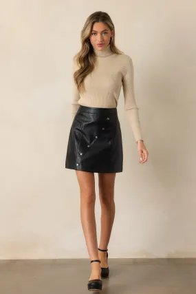 MINKPINK Kali Pu Black Studded Mini Skirt