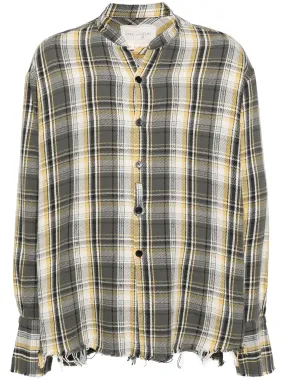 PLAID STUDIO PATCHWORK LONG SLEVEES SHIRT