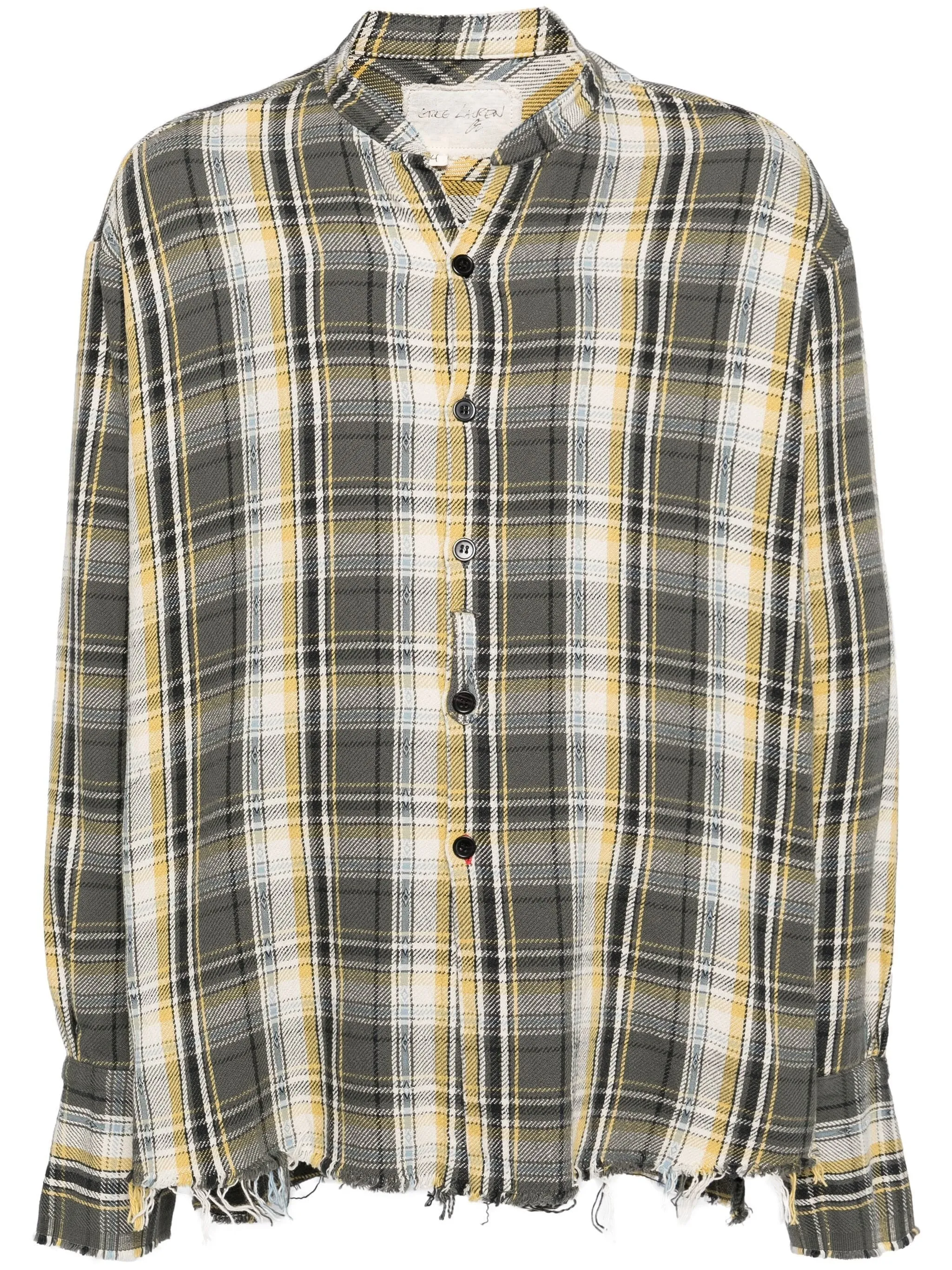 PLAID STUDIO PATCHWORK LONG SLEVEES SHIRT