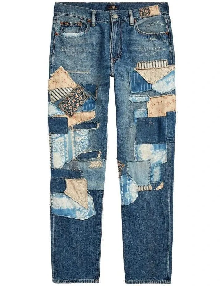 Ralph Lauren 'Avery Boyfriend' Patchwork Denim Jeans - Size 31