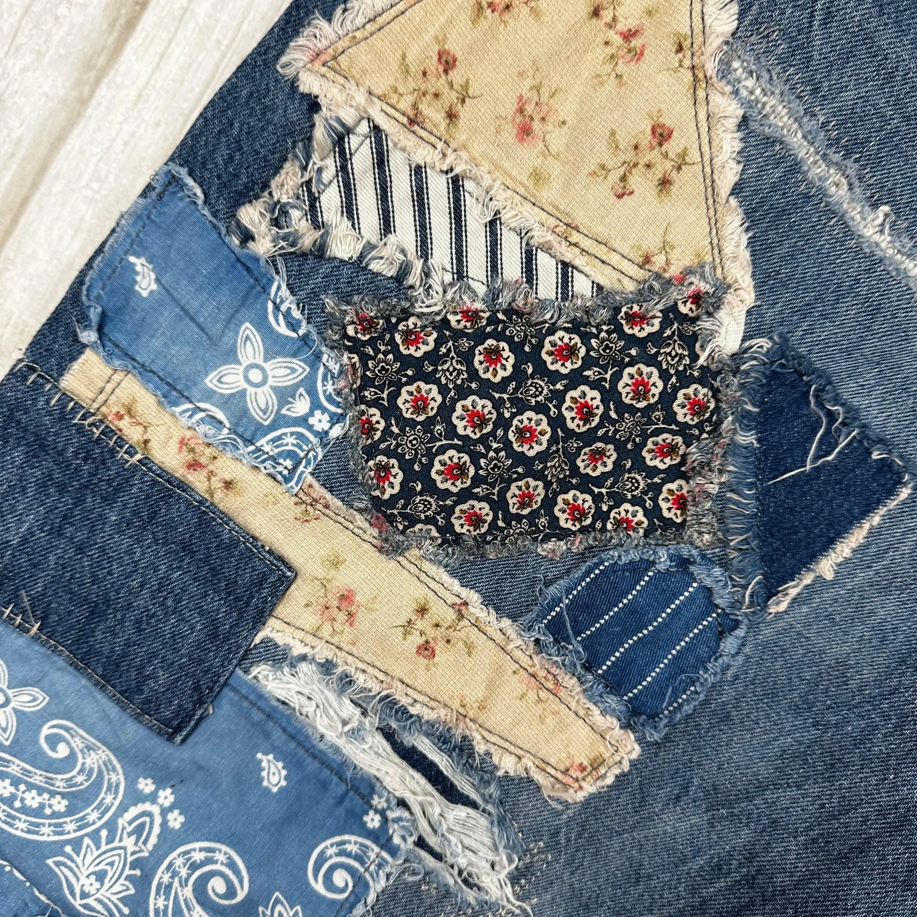 Ralph Lauren 'Avery Boyfriend' Patchwork Denim Jeans - Size 31