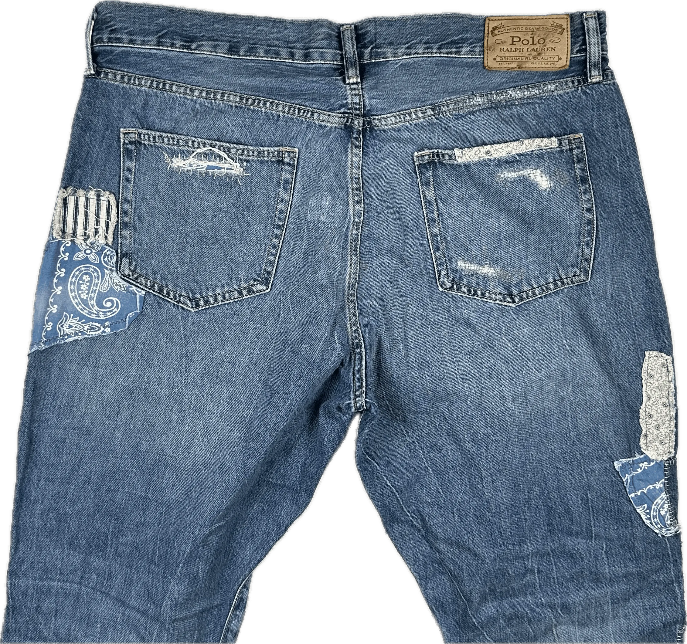Ralph Lauren 'Avery Boyfriend' Patchwork Denim Jeans - Size 31