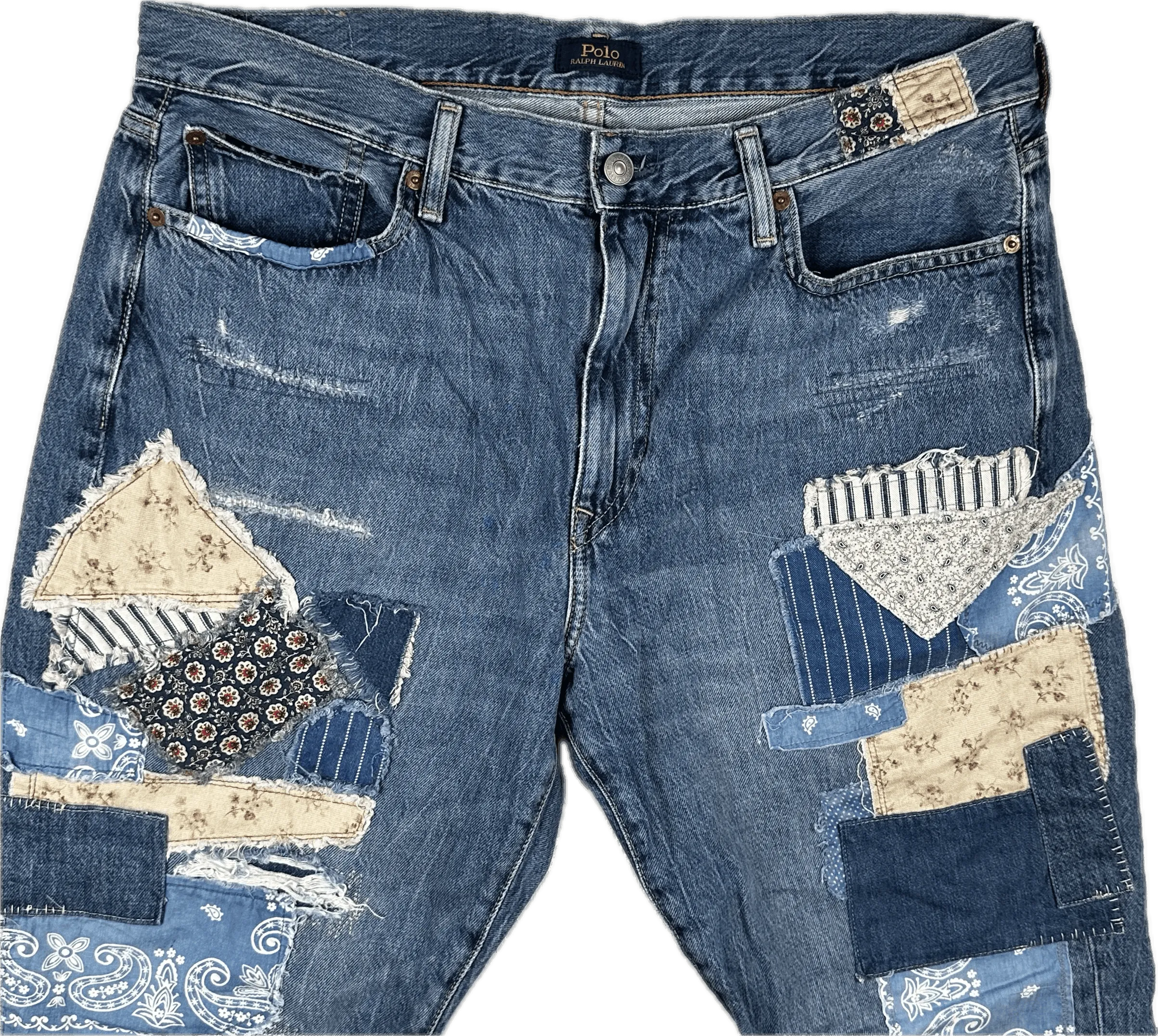 Ralph Lauren 'Avery Boyfriend' Patchwork Denim Jeans - Size 31