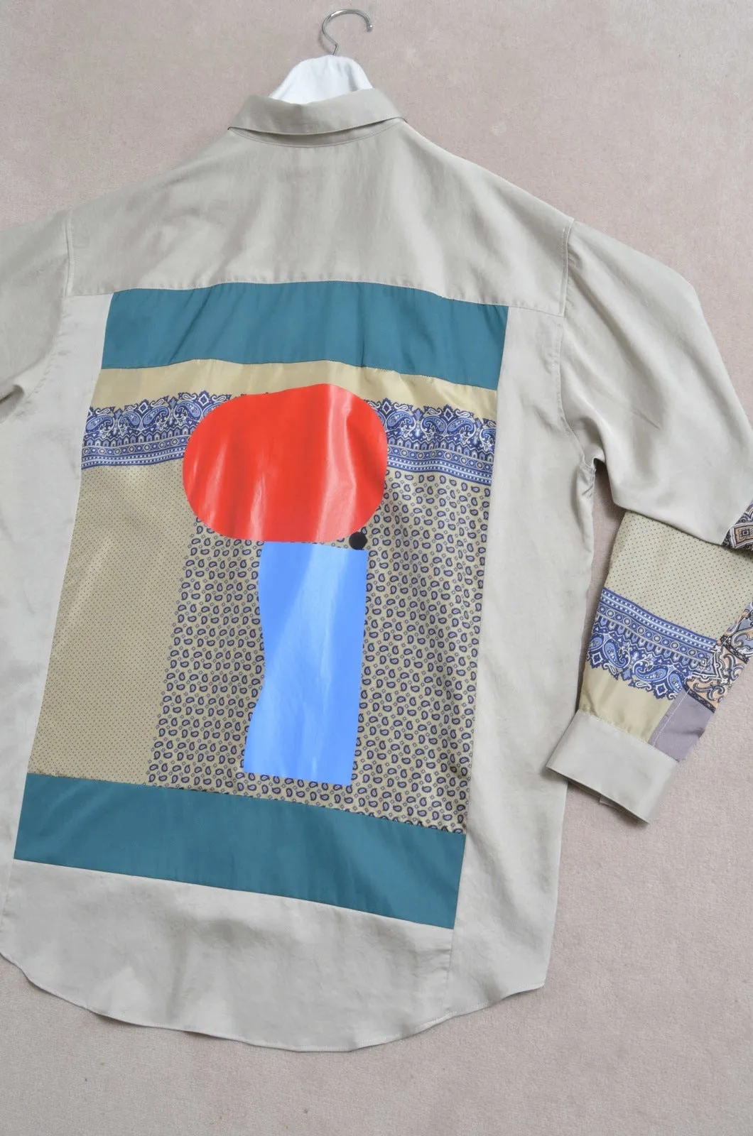 SILKY TWILL SHIRTS(PRINT) BEG/02