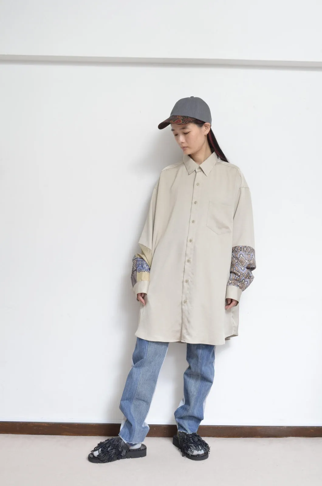 SILKY TWILL SHIRTS(PRINT) BEG/02