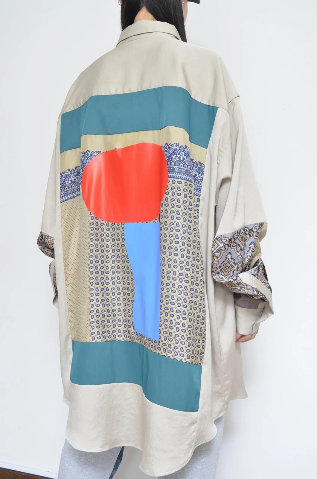 SILKY TWILL SHIRTS(PRINT) BEG/02