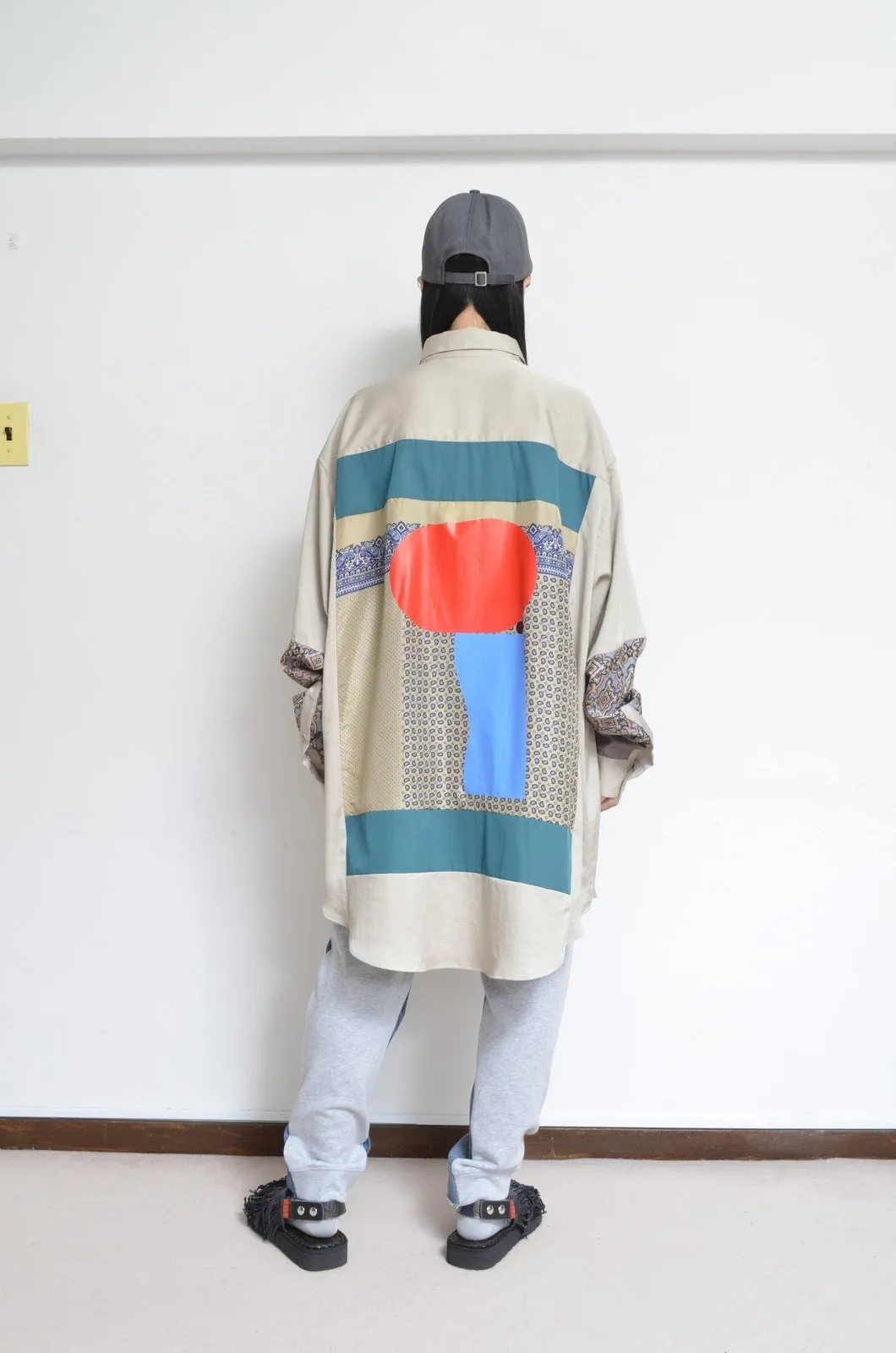 SILKY TWILL SHIRTS(PRINT) BEG/02