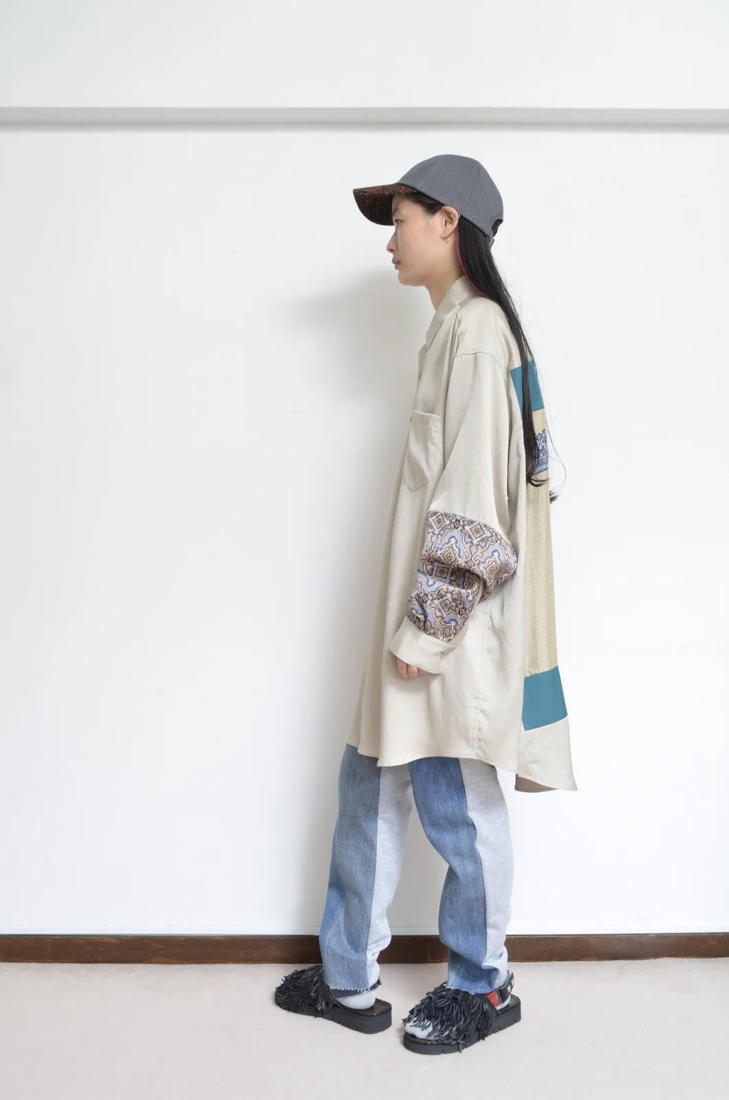 SILKY TWILL SHIRTS(PRINT) BEG/02