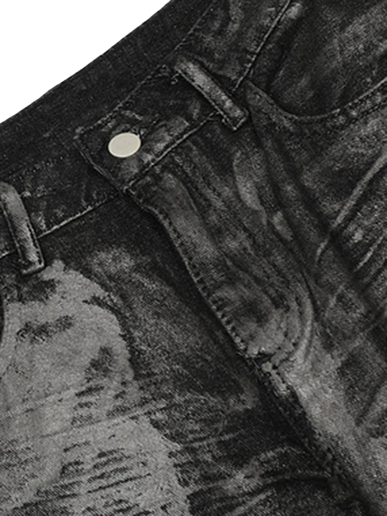 Sneakerhill Heavy Washed Ink Splash Graffiti Hip-Hop Jeans
