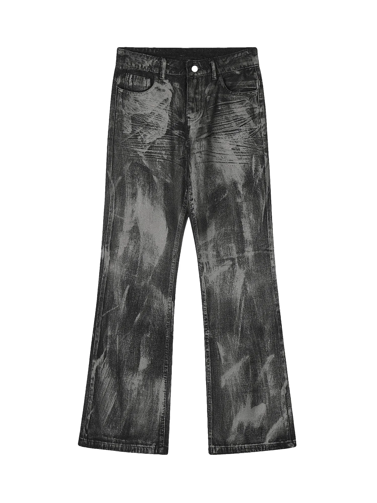 Sneakerhill Heavy Washed Ink Splash Graffiti Hip-Hop Jeans