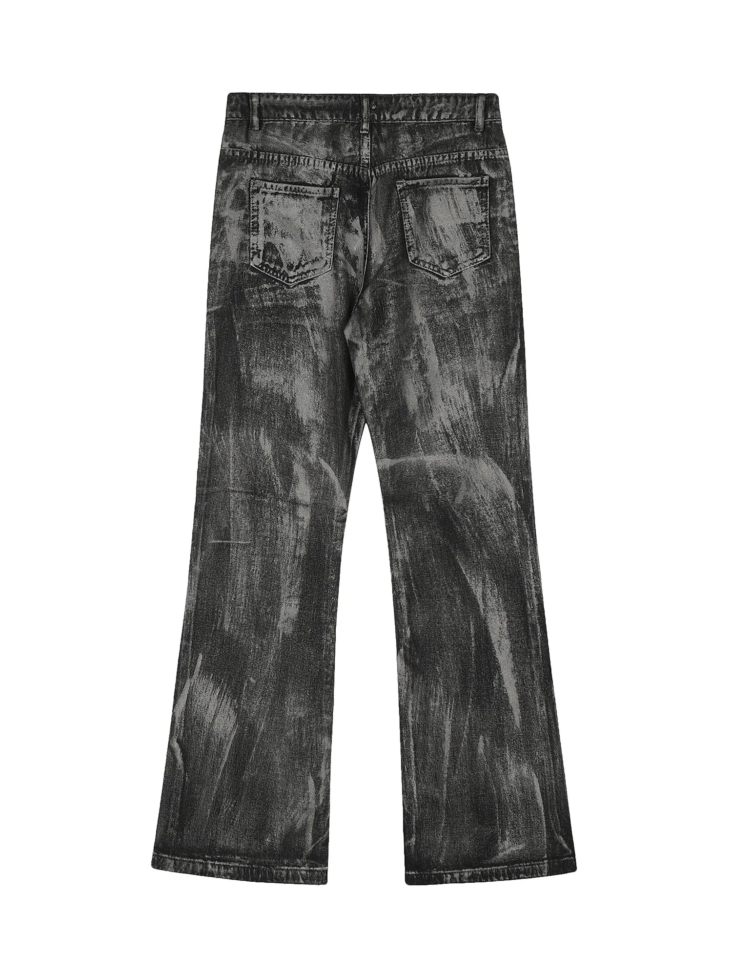 Sneakerhill Heavy Washed Ink Splash Graffiti Hip-Hop Jeans