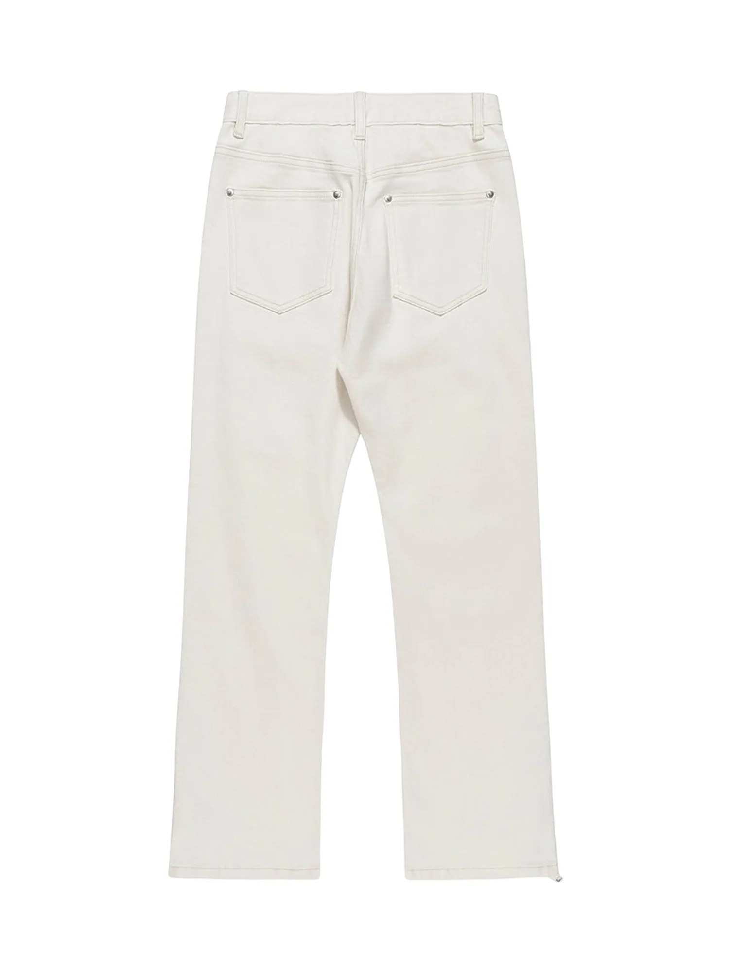 Sneakerhill High Street Zipper Patchwork Pocket Denim Pants