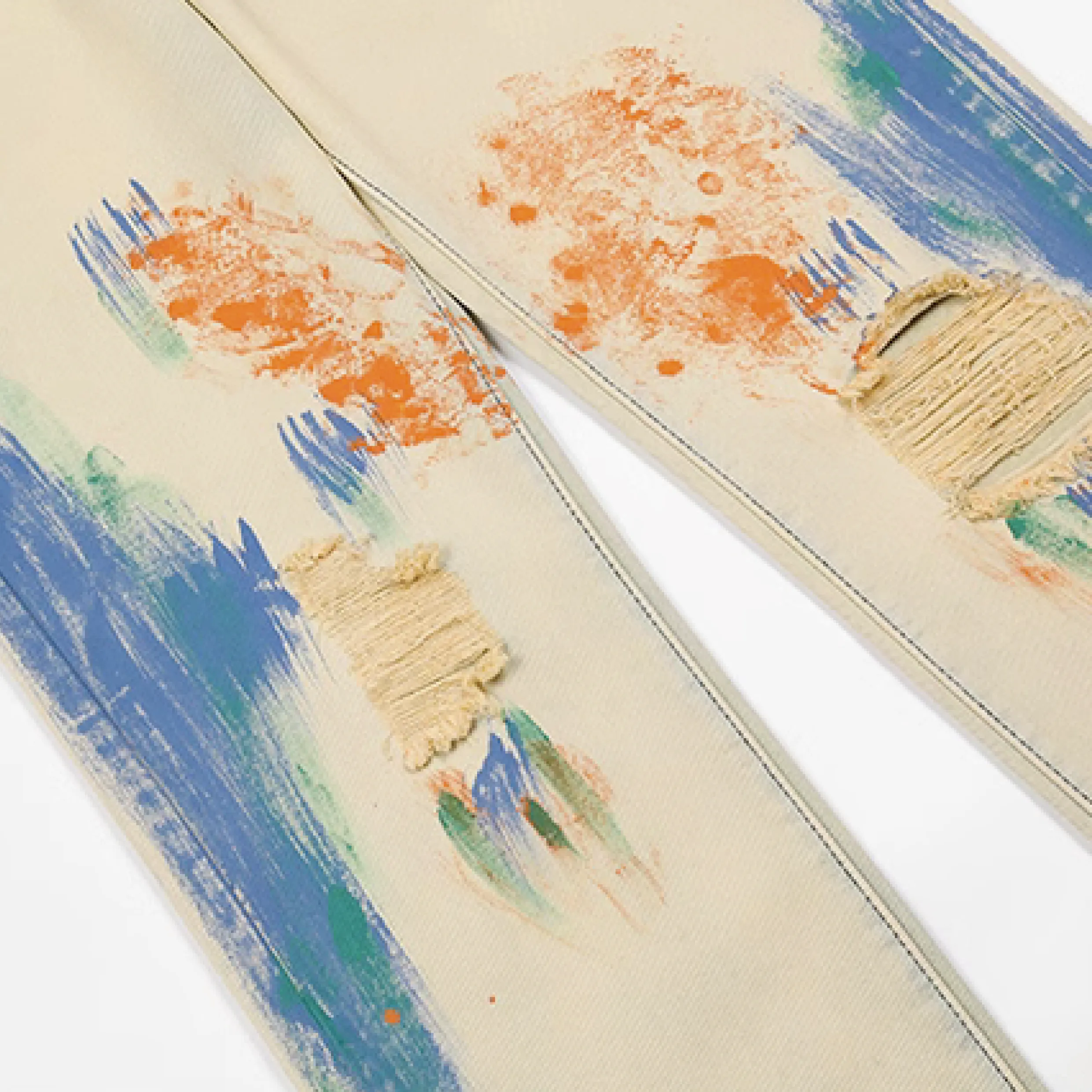 Splashed Ink Ripped Jeans