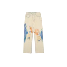 Splashed Ink Ripped Jeans