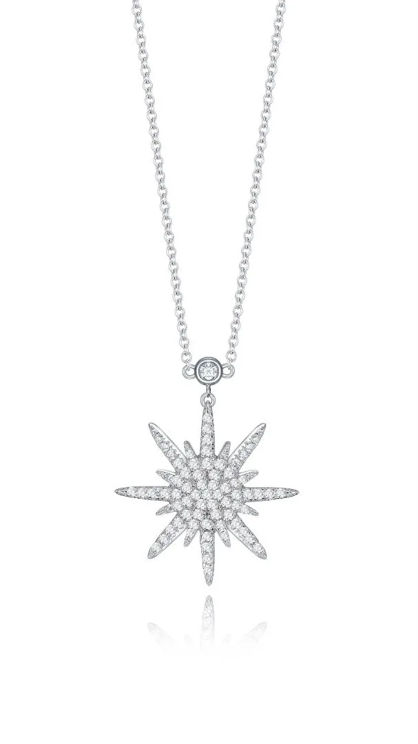 THIALH - Galaxy - White Silver Big Starring Necklace
