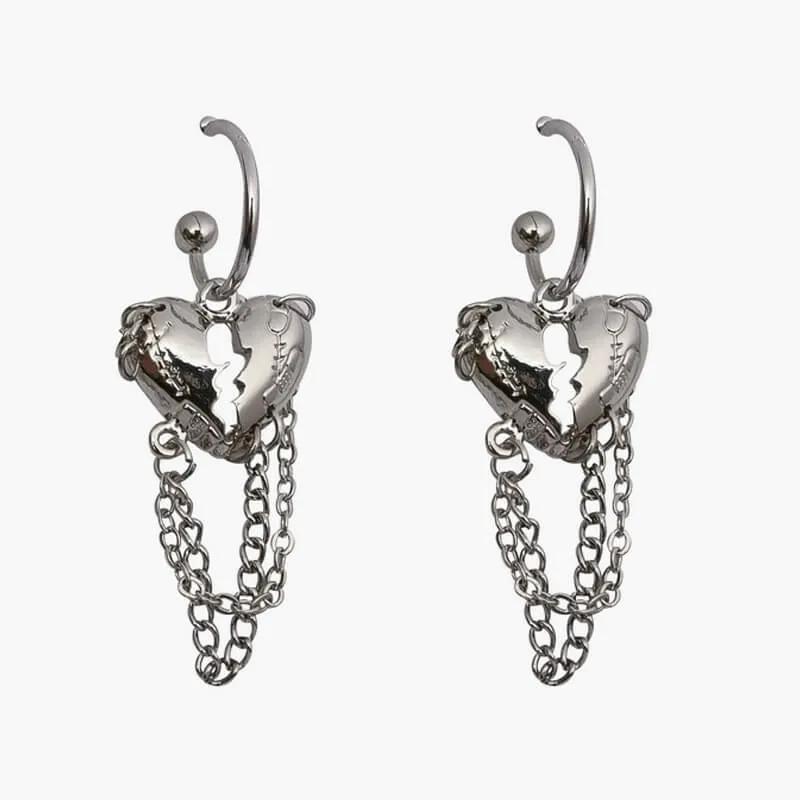 Y2K Emo Aesthetic Earrings Torn Hearts