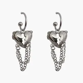 Y2K Emo Aesthetic Earrings Torn Hearts