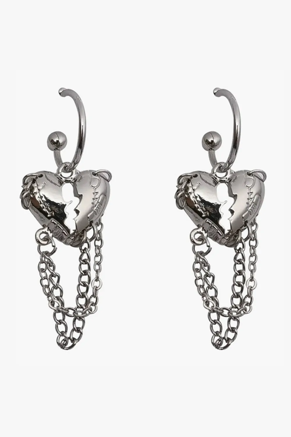Y2K Emo Aesthetic Earrings Torn Hearts